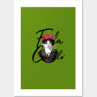 Lemon TXB back Cat Frida Cathlo version of - Frida Kahlo Posters and Art